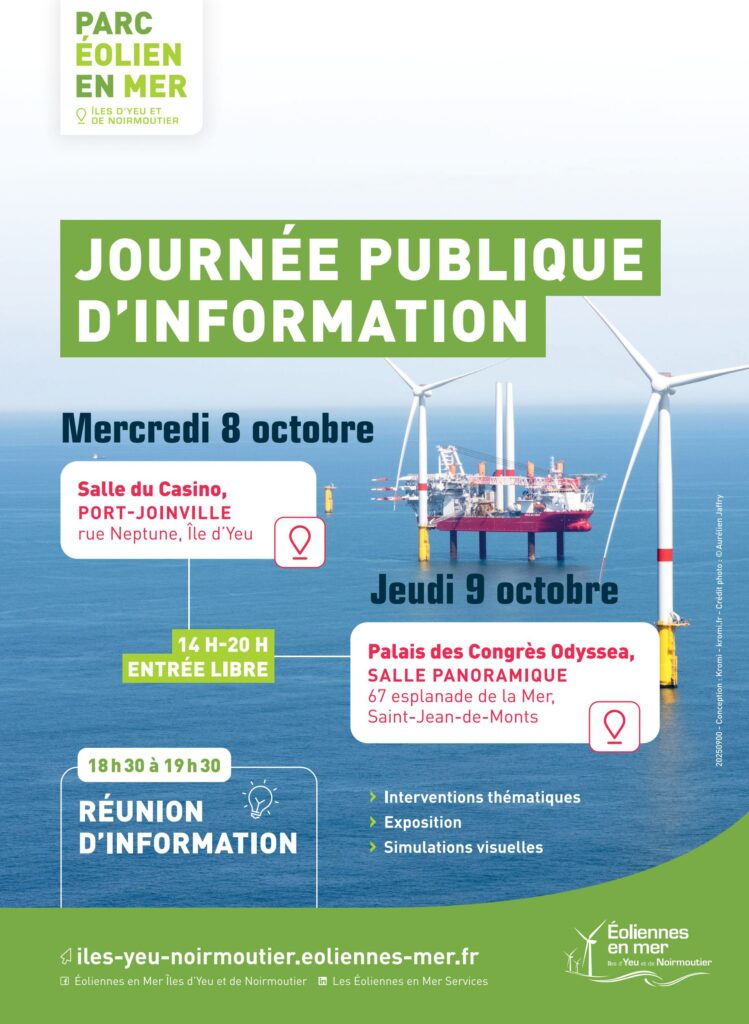 Journées publiques d’information sur le parc éolien en mer des Îles d’Yeu et de Noirmoutier